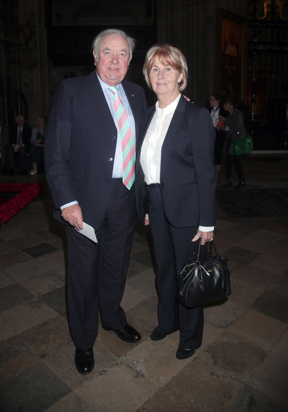 Jimmy Tarbuck and wife Pauline in Westminster Abbey, London ahead of Service of Thanksgiving for the Life and Work of the Ronnie Corbett who died last year.