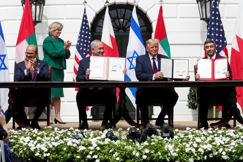 FILE PHOTO: U.S. President Trump hosts leaders for Abraham Accords signing ceremony at the White House in Washington