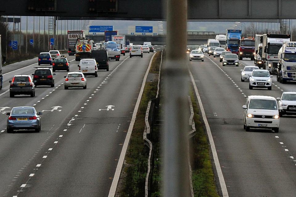 Traffic on the M1, where the terrified incident happened  (PA Archive)