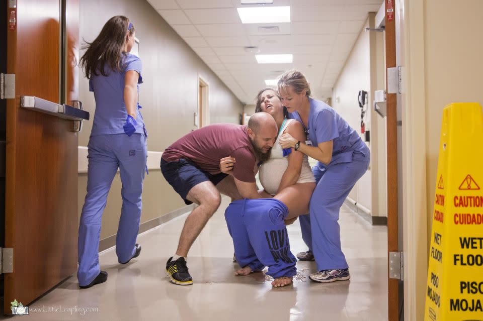 Jess just made it into the ER before the baby was coming. Photo: Little Leapling Photography