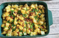 <p>With bacon, potatoes, cheese and onion, this loaded chicken and potato casserole is like a twice-baked potato with a dose of poultry. </p> <p><a href="https://www.thedailymeal.com/recipes/loaded-chicken-and-potato-casserole-recipe?referrer=yahoo&category=beauty_food&include_utm=1&utm_medium=referral&utm_source=yahoo&utm_campaign=feed" rel="nofollow noopener" target="_blank" data-ylk="slk:For the Loaded Chicken and Potato Casserole recipe, click here;elm:context_link;itc:0;sec:content-canvas" class="link ">For the Loaded Chicken and Potato Casserole recipe, click here</a>. </p>