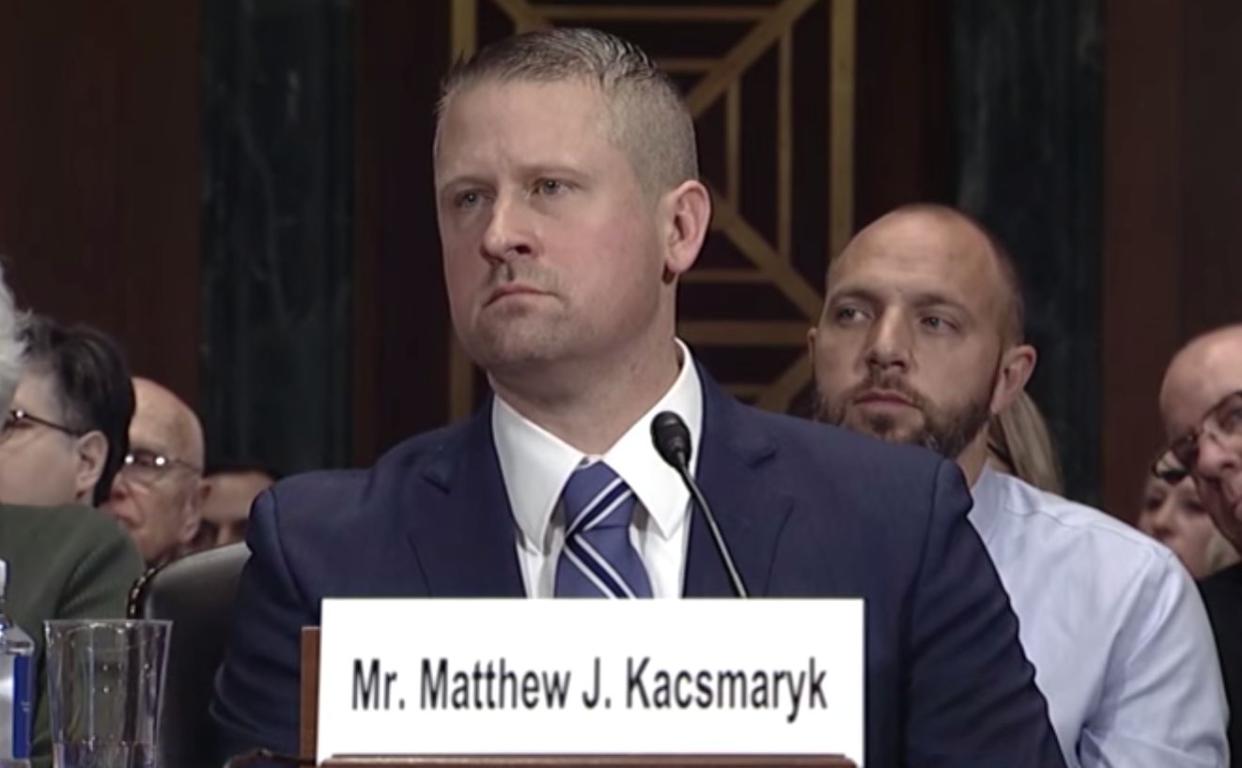 Matthew Kacsmaryk thinks being transgender is "a delusion" and that pharmacists shouldn't have to provide birth control to women. He's 42 and about to become a lifetime federal judge. (Photo: CSPAN)
