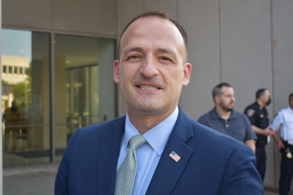 Westchester County Legislator Vedat Gashi, D-Yorktown, attended the Gather Against Hate rally in White Plains on June 15, 2022.