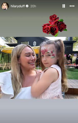 <p>Hilary Duff/Instagram</p> Hilary Duff with her daughter Banks