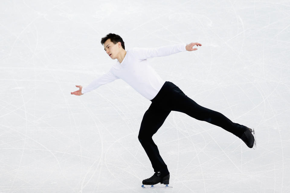 Patrick Chan of Canada practices his routine during Figure Skating training ahead of the Sochi 2014 Winter Olympics at Iceberg Skating Palace on February 3, 2014 in Sochi, Russia.  (Photo by Matthew Stockman/Getty Images)