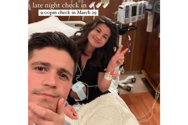 Caila Quinn/instagram Calia Quinn in labor at hospital with husband