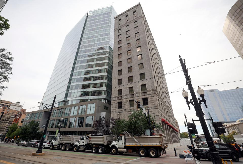 Main Street is closed ahead of President Joe Biden’s arrival at Hotel Monaco in Salt Lake City on Wednesday, Aug. 9, 2023. | Kristin Murphy, Deseret News