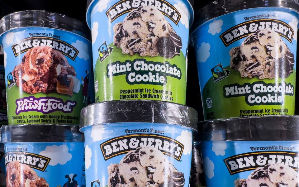 Ben & Jerry's ice cream tubs