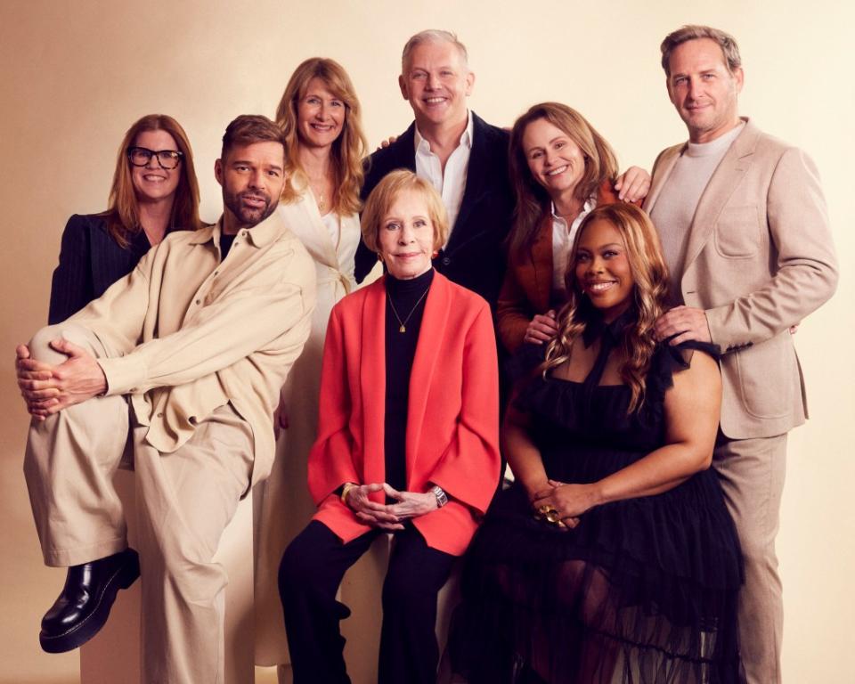 “Palm Royale” cast and crew: Katie O’Connell, Ricky Martin, Laura Dern, Carol Burnett, Abe Sylvia, Jayme Lemons, Amber Chardae Robinson and Josh Lucas Getty Images