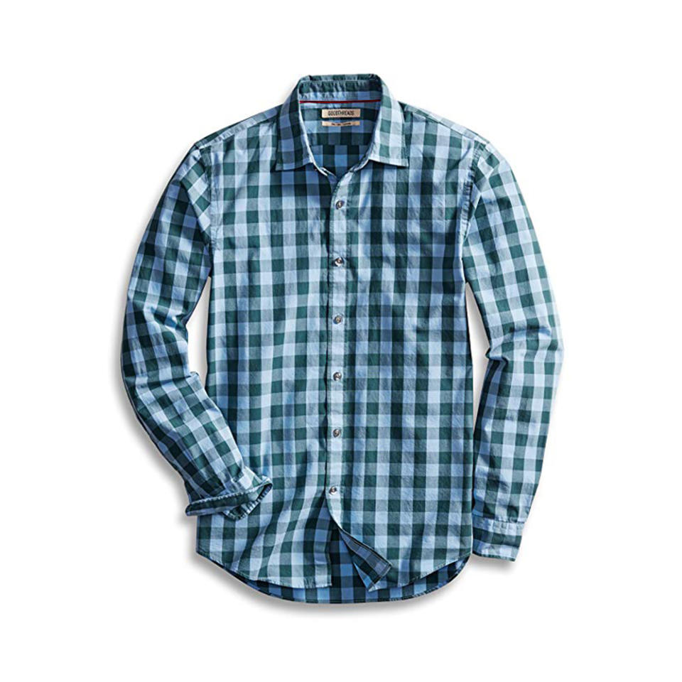 Goodthreads Long-Sleeve Gingham Plaid Poplin Shirt. (Photo: Amazon)