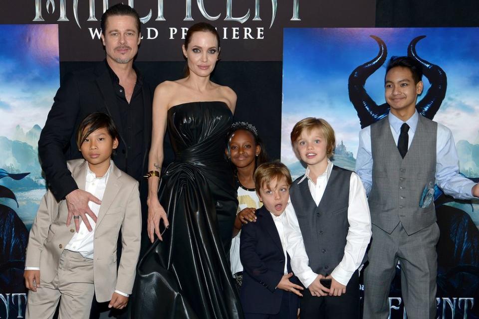 Brad Pitt and Angelina Jolie with children Pax Jolie-Pitt, Zahara Jolie-Pitt, Knox Jolie-Pitt, Shiloh Jolie-Pitt and Maddox Jolie-Pitt