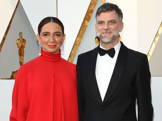 <p>VALERIE MACON/AFP/Getty </p> Maya Rudolph and Paul Thomas Anderson, March 2018