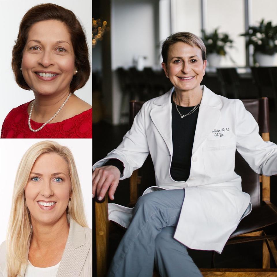 Ascension leaders Dr. Shubhada Jagasia (top, left), Dr. Nicole Schlechter (right) and Kristen Toth (bottom, left)