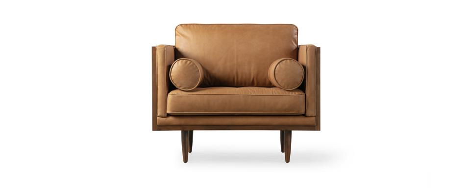 a brown leather chair