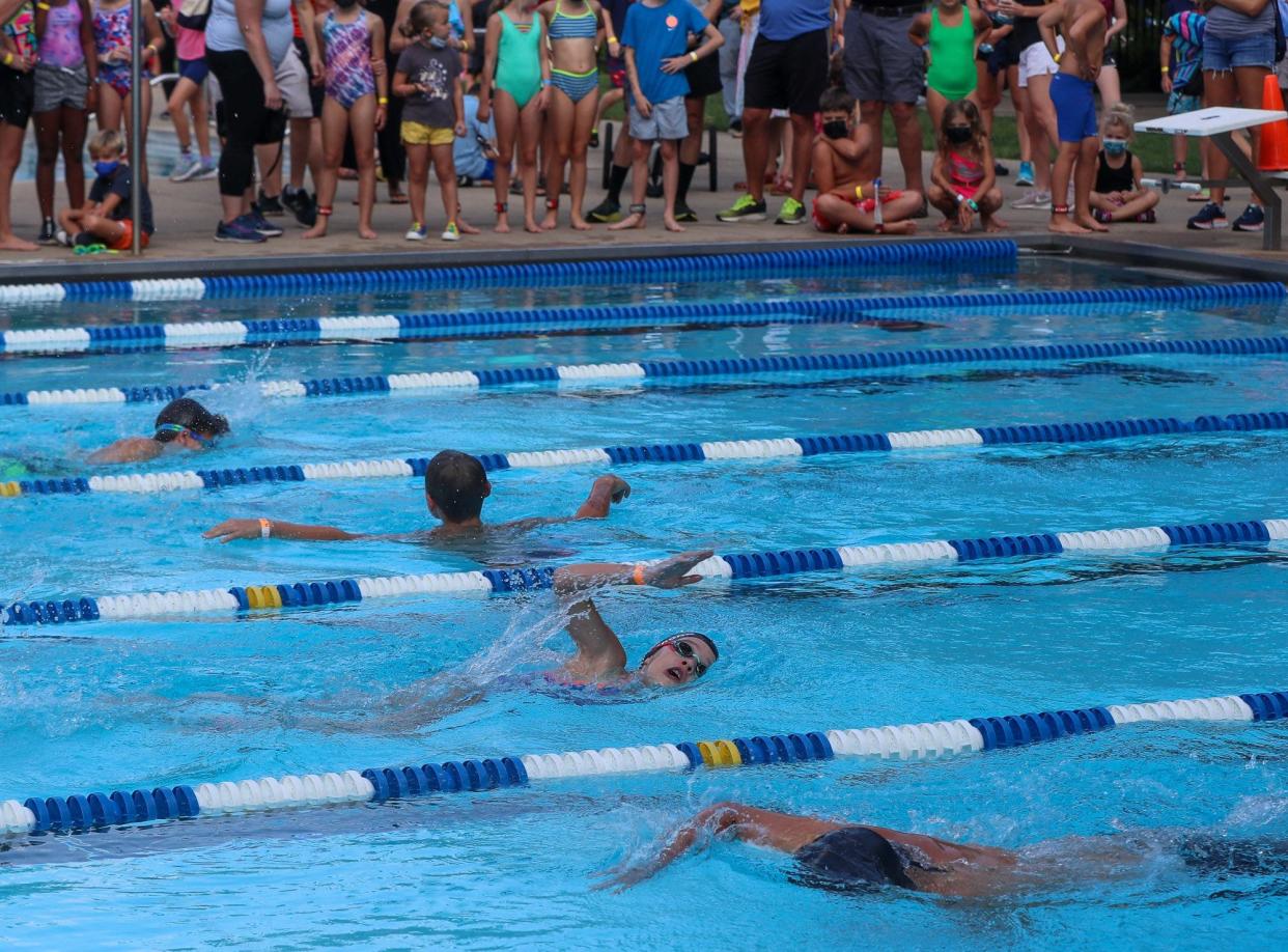 Athletes compete last year in the swim portion of Bexley's Splish, Splash & Dash Youth Triathlon. This year's event is set for Aug. 20.