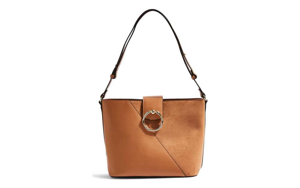 Topshop Spark Piece Faux Leather Hobo Bag