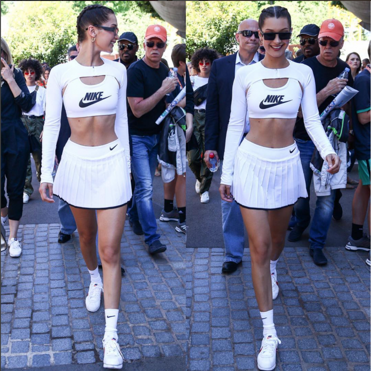 Bella Hadid: Vor oder nach dem angeblichen Revenge-Workout? Man weiß es nicht. – Foto: <a href="https://www.instagram.com/bellahadid/" rel="nofollow noopener" target="_blank" data-ylk="slk:@bellahadid;elm:context_link;itc:0;sec:content-canvas" class="link ">@bellahadid</a>