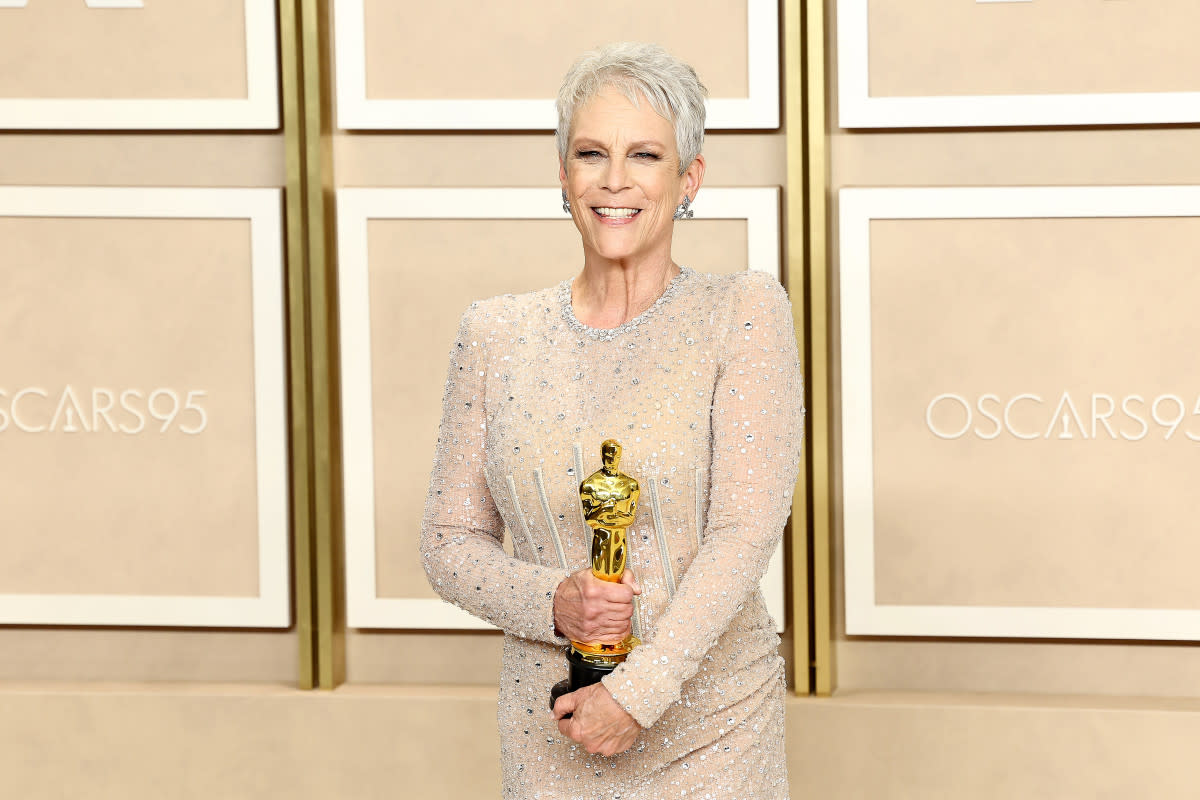 HOLLYWOOD, CALIFORNIA - MARCH 12: Jamie Lee Curtis, winner of the Best Actress in a Supporting Role award for "Everything Everywhere All at Once," poses in the press room during the 95th Annual Academy Awards on March 12, 2023 in Hollywood, California. (Photo by Arturo Holmes/Getty Images )<p>Arturo Holmes/Getty Images</p>