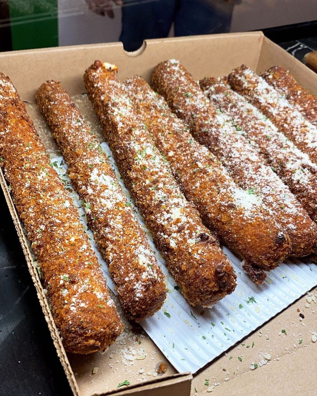 Foot-long mozzarella sticks at Joe's Rotisseria in Asbury Park.