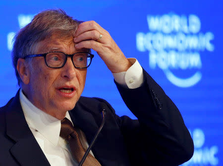 FILE PHOTO: Billionaire philanthropist Bill Gates attends the World Economic Forum (WEF) annual meeting in Davos, Switzerland January 19, 2017. REUTERS/Ruben Sprich/File Photo