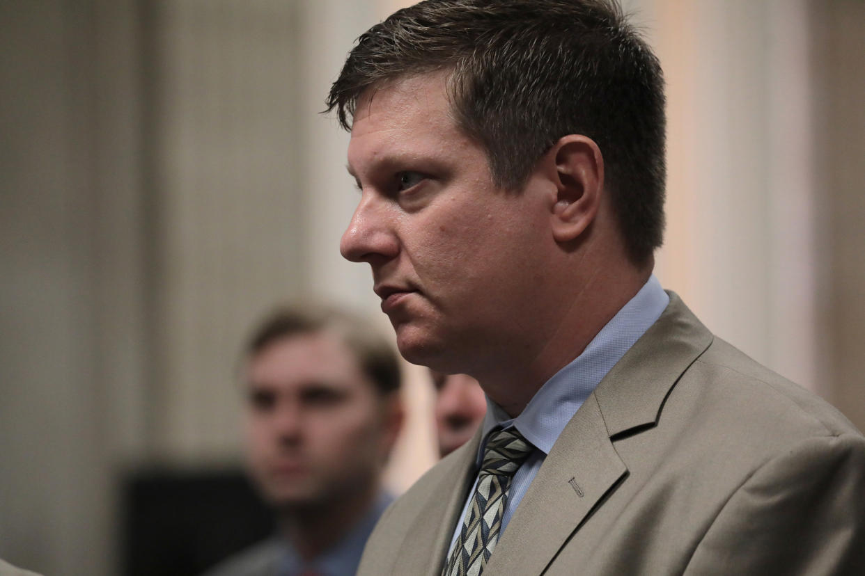 Police officer Jason Van Dyke on Sept. 18&nbsp;in Chicago, during his trial for the fatal shooting of Laquan McDonald.&nbsp;Van Dyke's descriptions of&nbsp;McDonald echo&nbsp;potent Jim Crow&ndash;era depictions of black men as violent, unstoppable beasts. (Photo: Chicago Tribune via Getty Images)