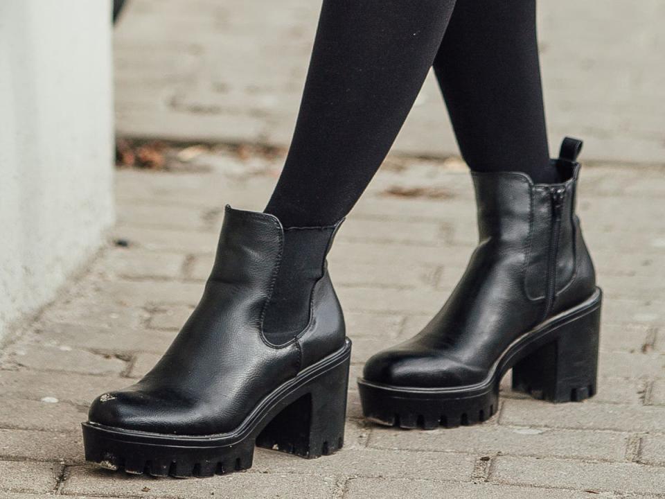 Chunky black chelsea boots