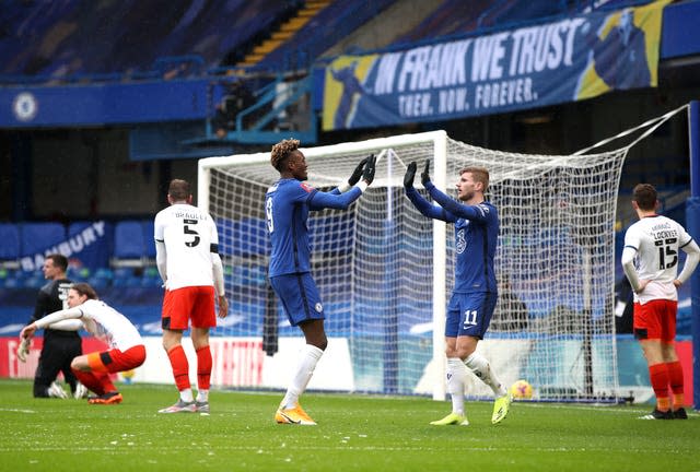 Chelsea fans displayed a banner backing under-pressure manager Frank Lampard