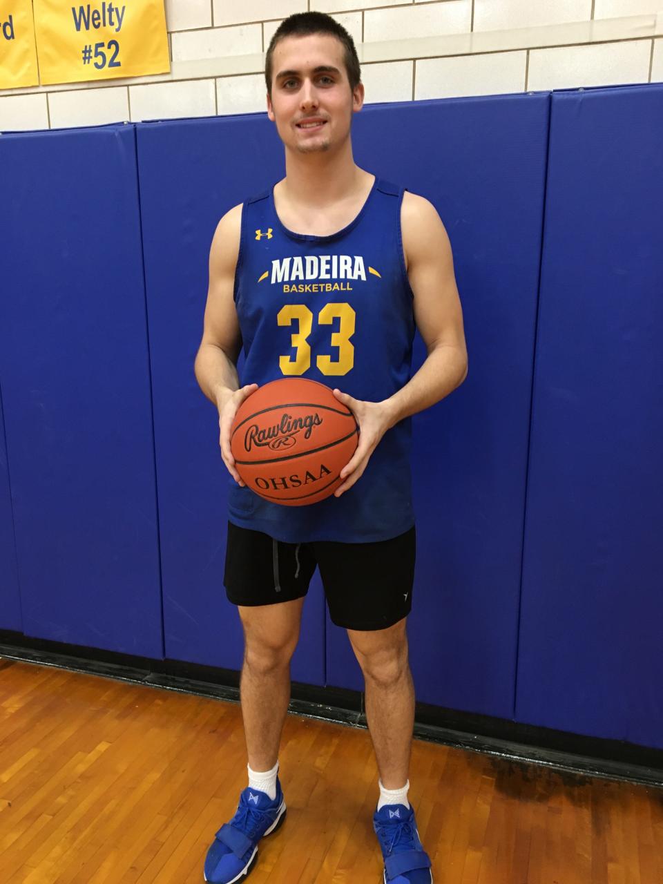 Madiera senior basketball player Conner Cravaack is in his senior season in 2023. He has signed to play football at Akron.