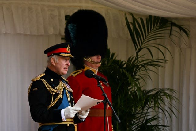 King Charles III presents New Colours to the Irish Guards
