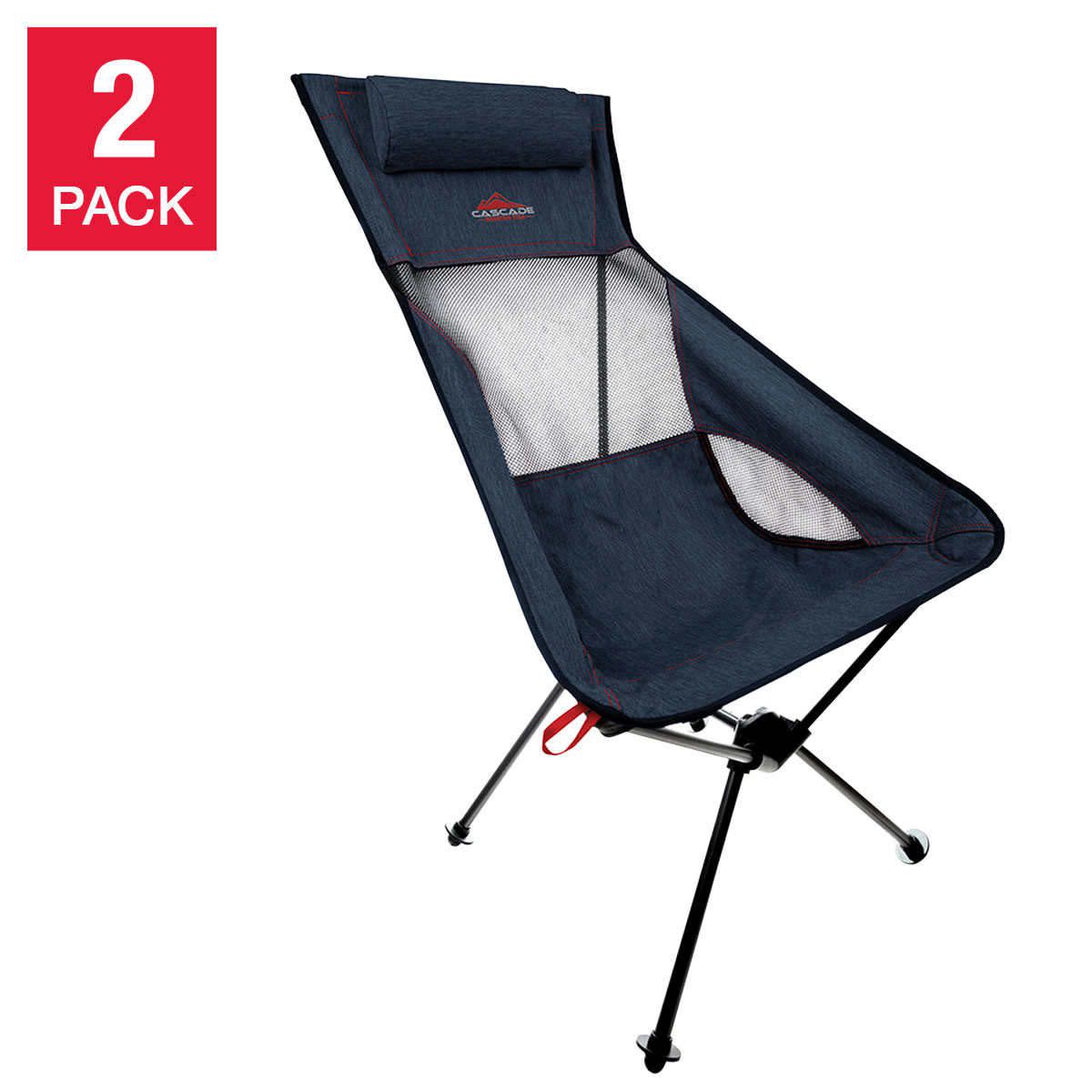 Ultralight fully collapsible chair with removable headrests.