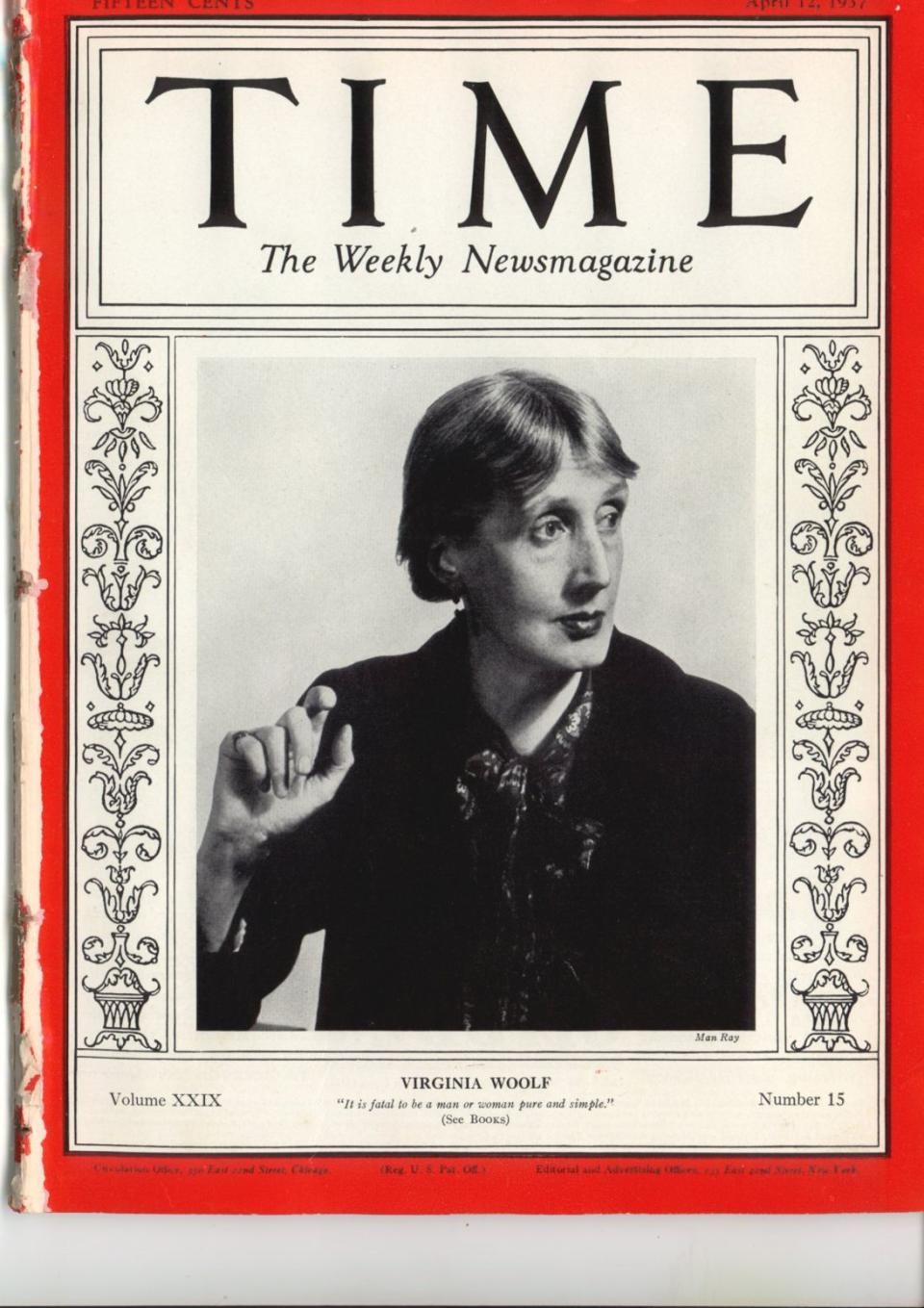 Virginia Woolf on the cover of TIME's April 12, 1937 issue | TIME