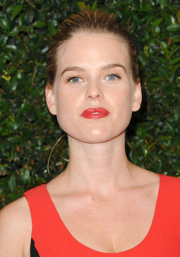 Celebrities wearing red lipstick: Alice Eve wore a tomato-red shade in LA.<br><br>[Rex]