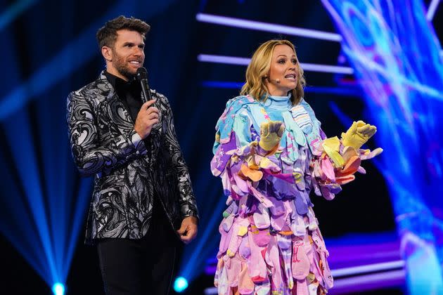 Kimberley Walsh with Joel Dommett (Photo: Kieron McCarron/ITV)