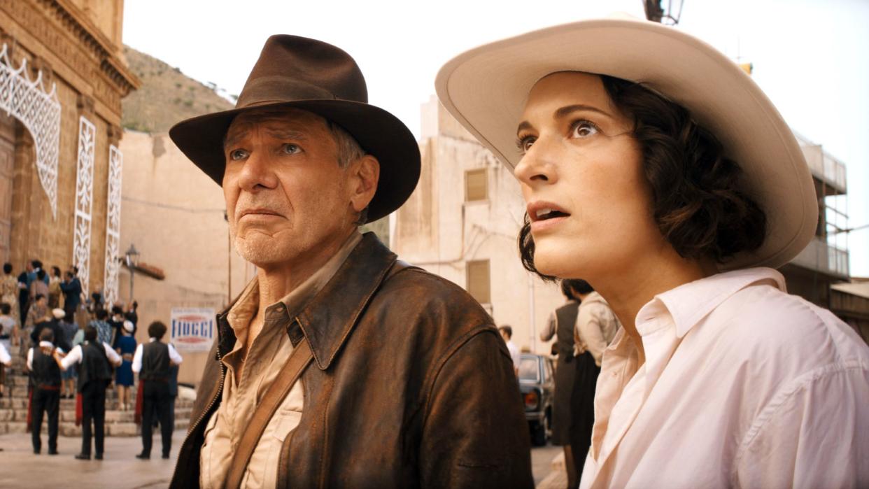  Harrison Ford and Phoebe Waller-Bridge in Indiana Jones and the Dial of Destiny. 