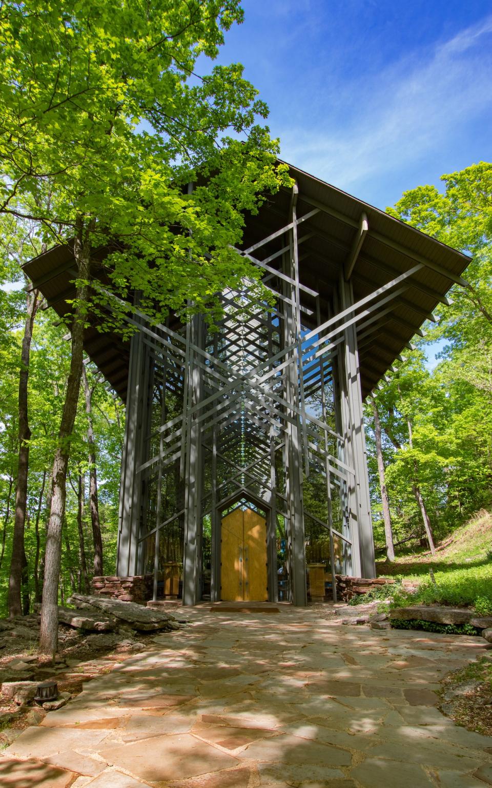 Eureka Springs, Arkansas (Thorncrown Chapel)
Inspired by Frank Lloyd Wright’s iconic Prairie style, this 37-year-old Thorncrown Chapel crafted from mostly Southern pine wood and featuring a staggering 425 windows is on the National Register of Historic Places (a rare feat considering its age).