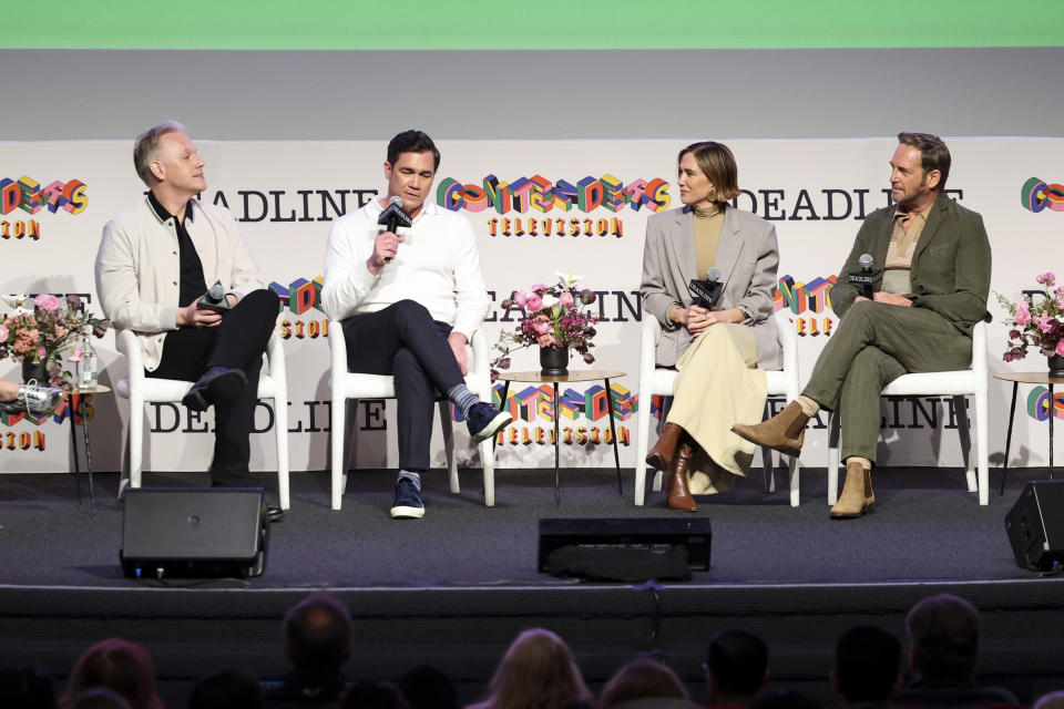 (L-R) Abe Sylvia, Tate Taylor, Kristen Wiig and Josh Lucas on Sunday