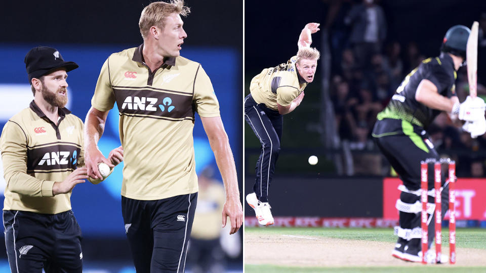 Kyle Jamieson, pictured here during New Zealand's T20 series against Australia.