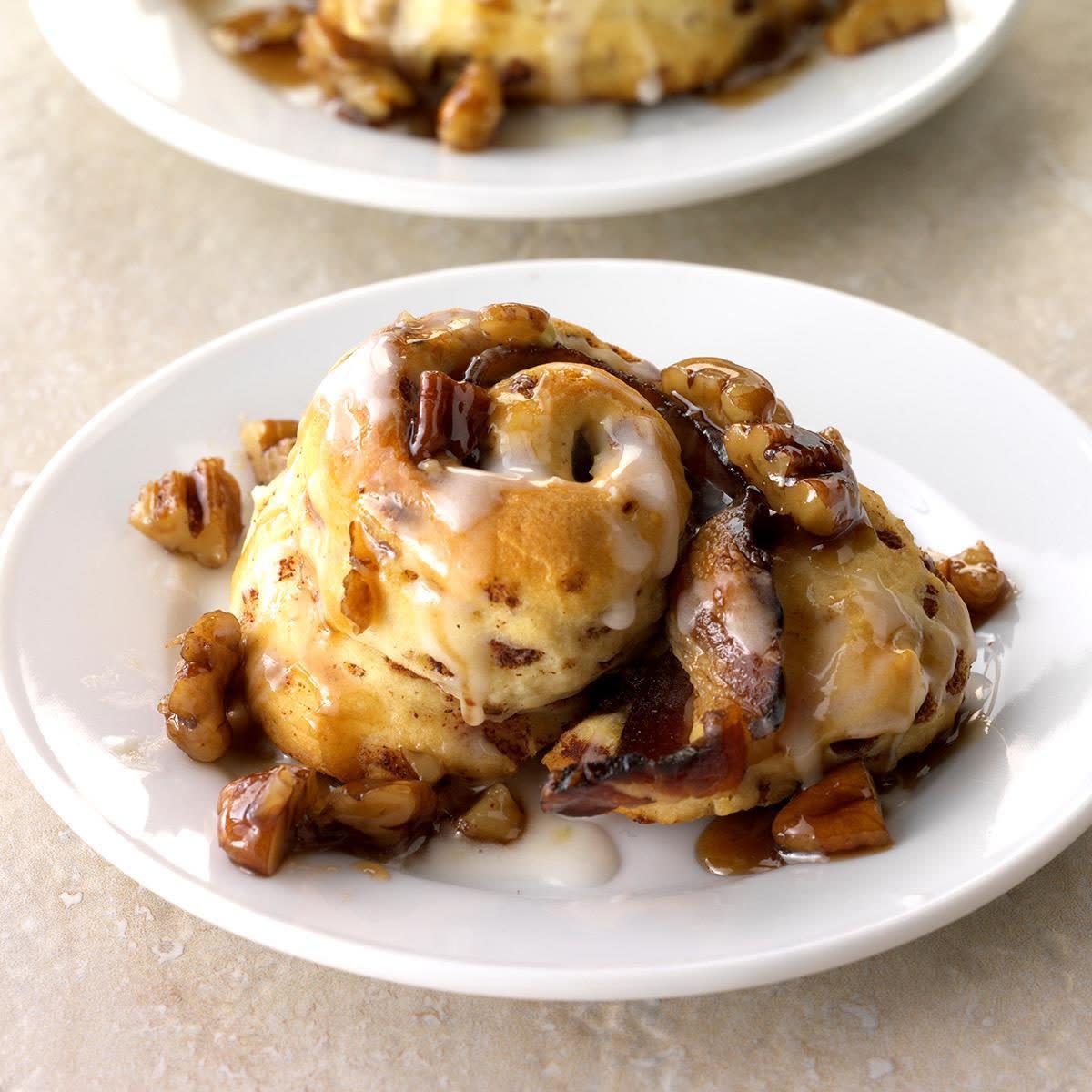 Air-Fryer Bourbon Bacon Cinnamon Rolls