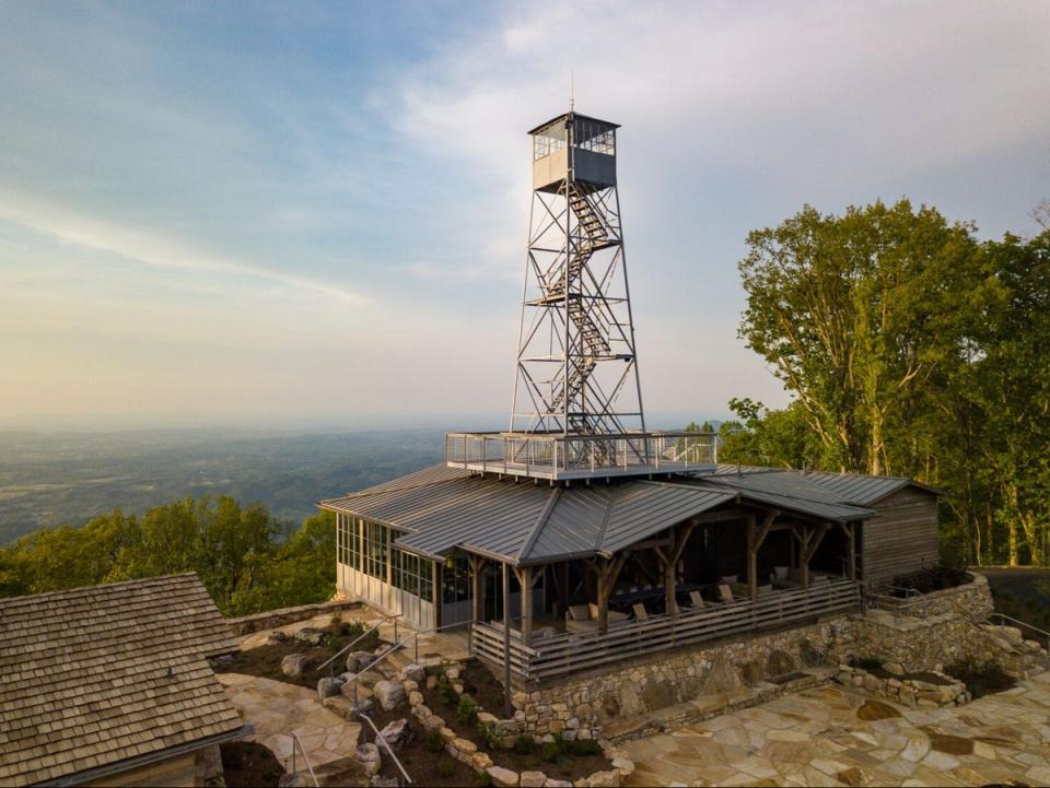 The exclusive Firetower restaurant is built around a 1950s observation tower (Blackberry Mountain)