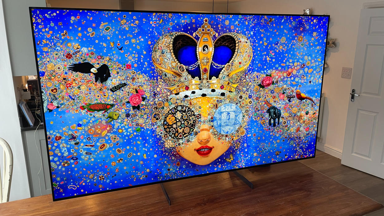  LG Z3 OLED TV showing colorful image. 