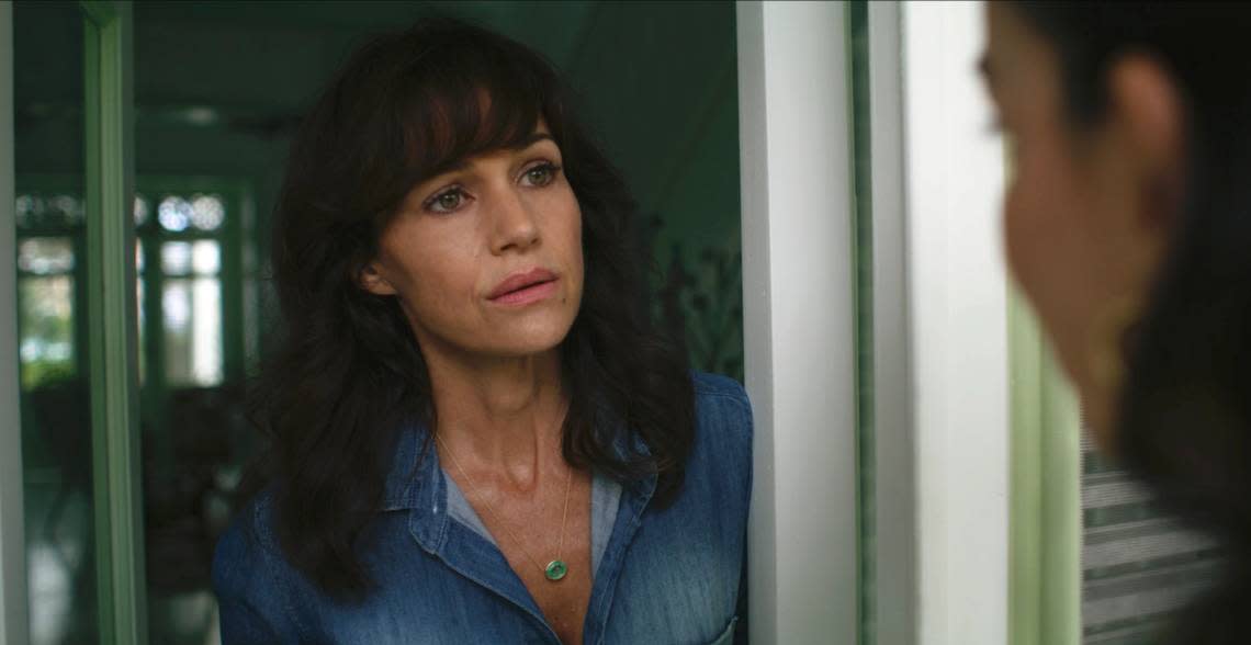 Actress Carla Gugino, as Alba Fontana, in a scene of her newest Television show ‘Leopard Skin.’