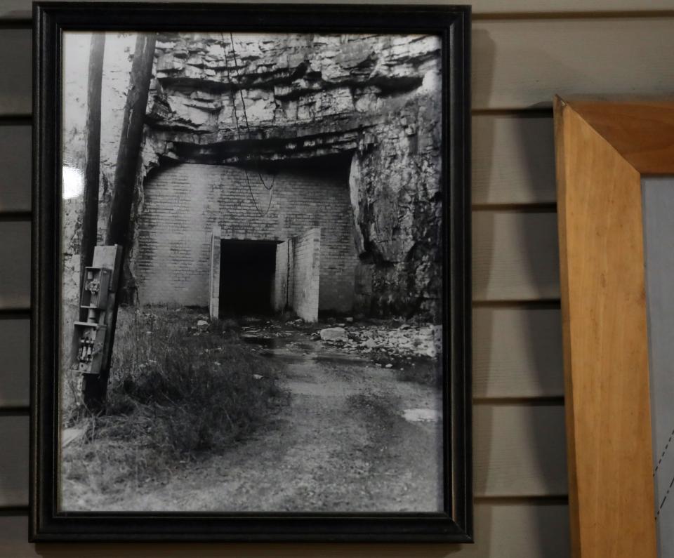 An early photo of what's now Highbridge Springs Water company in Jessamine County. The cave started as a limestone quarry in the mid-1800s. The Griffin family bought the 32-acre cave in 1982, and they operate a bottled water company and a storage space in it.  
Aug. 3, 2023