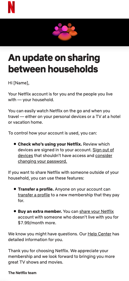 Netflix email