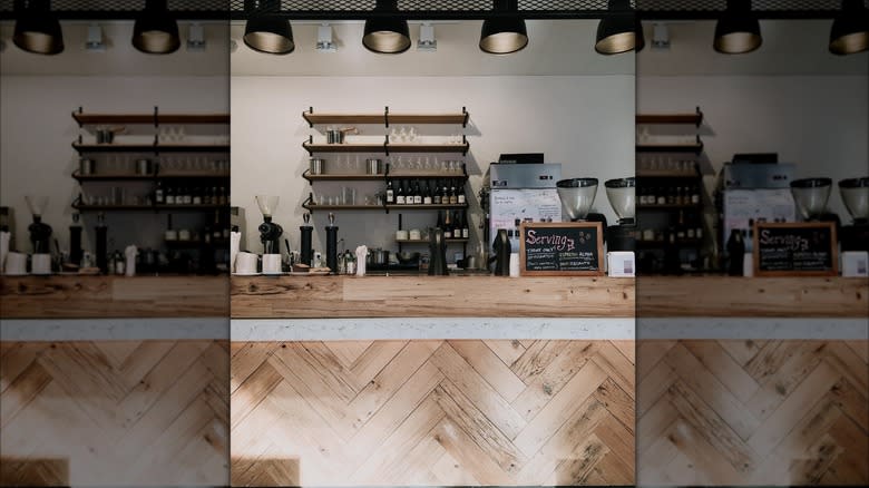 Counter and machines at Gracenote Coffee