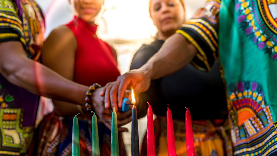 The black candle is the first to be lit on Dec. 26 during Kwanzaa.