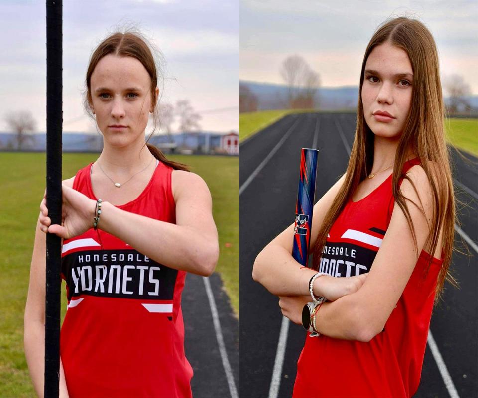 Honesdale seniors Roz Mikulak (left) and Brenna Dahlgren (right) will be leading the girls track & field team into this year's biggest meets.