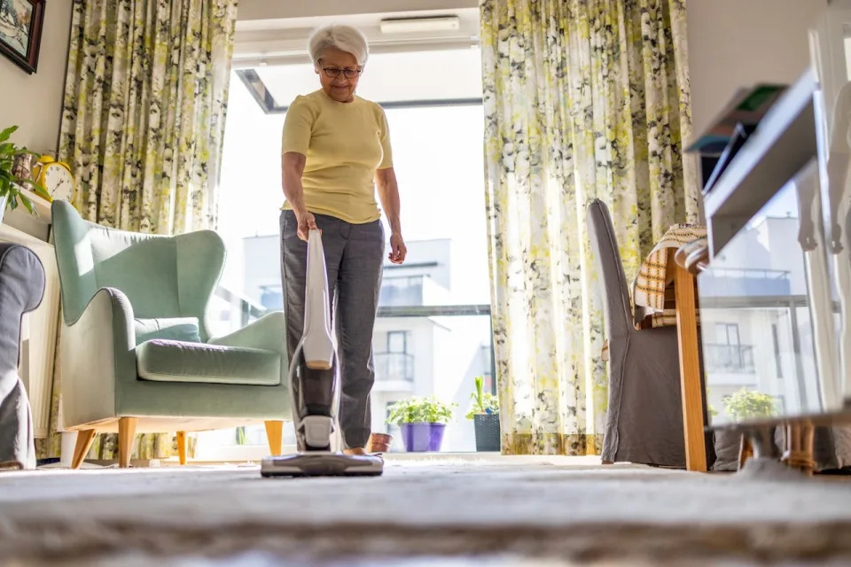 Woman vacuuming