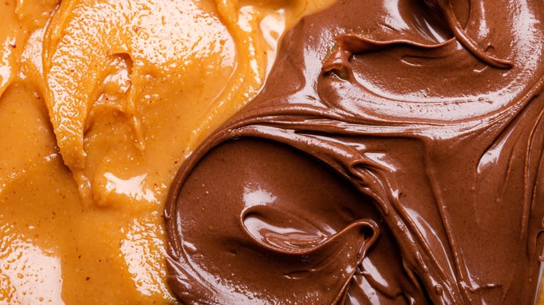 peanut butter and chocolate texture background