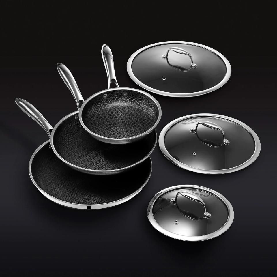 Hexclad 6pc HexClad Hybrid Cookware Set w/ Lids