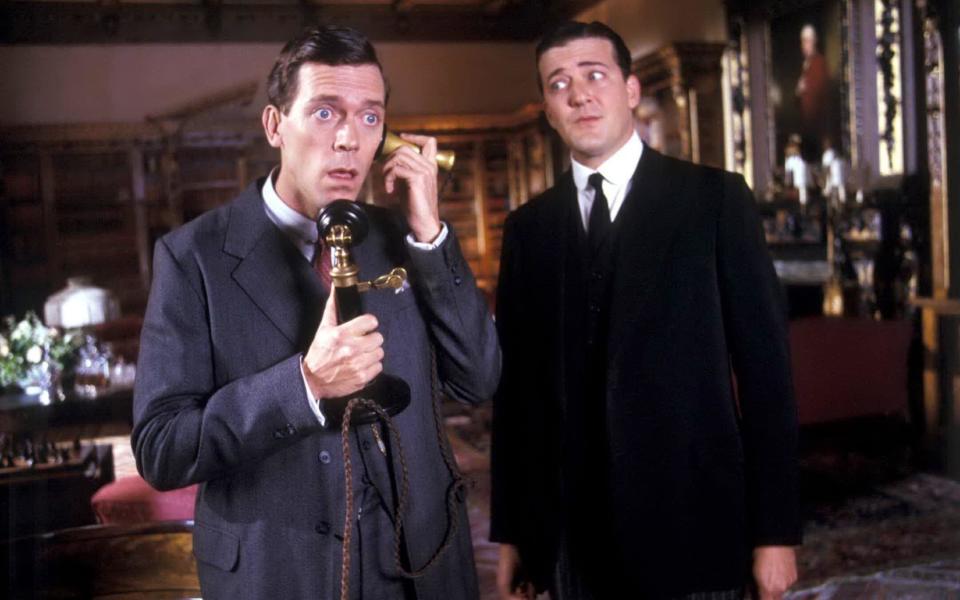 Hugh Laurie (left) as Bertie, with Stephen Fry as Jeeves in a TV adaptation of Wodehouse's novels - ITV